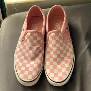 Vans slip on pink checkered